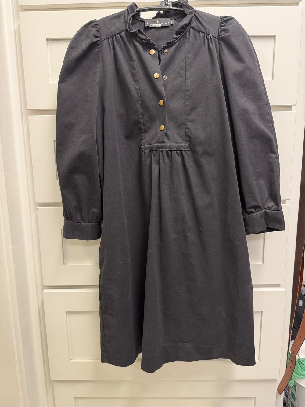 Tuckernuck - pomander place black cotton dress with brass snaps